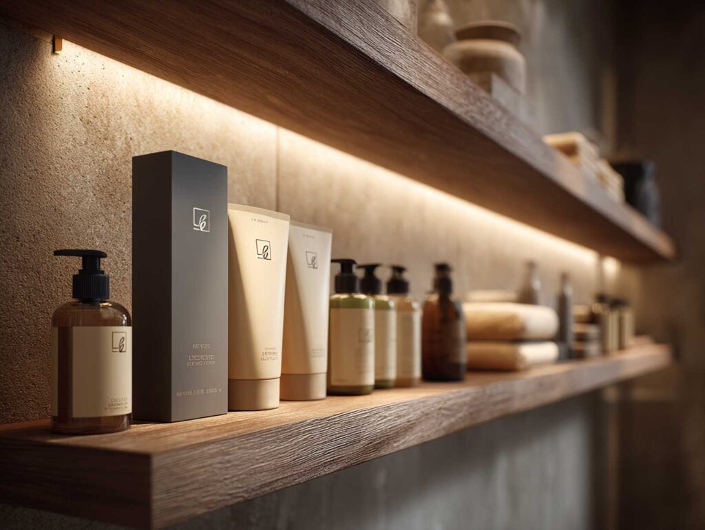 a luxurious spa retail shelf with minimalist s 1b17d423 c30f 4518 b4c8 701c46e19878 2