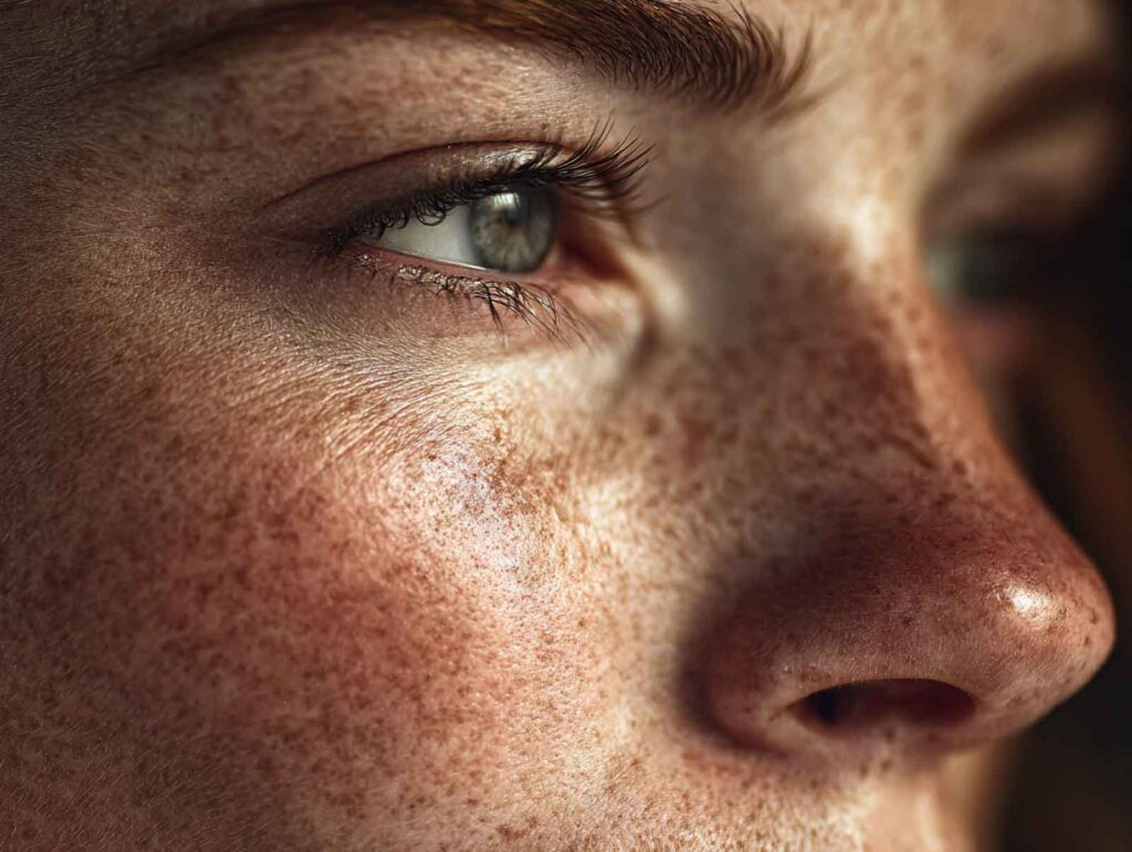 a serene close up portrait of a womans face with 7f18e9d8 68fb 4d49 ab57 f685f508a019 0