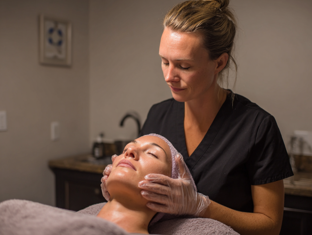 a licensed esthetician performing a facial trea 680f2b38 7c30 4bdd a529 25a4346253b7 1