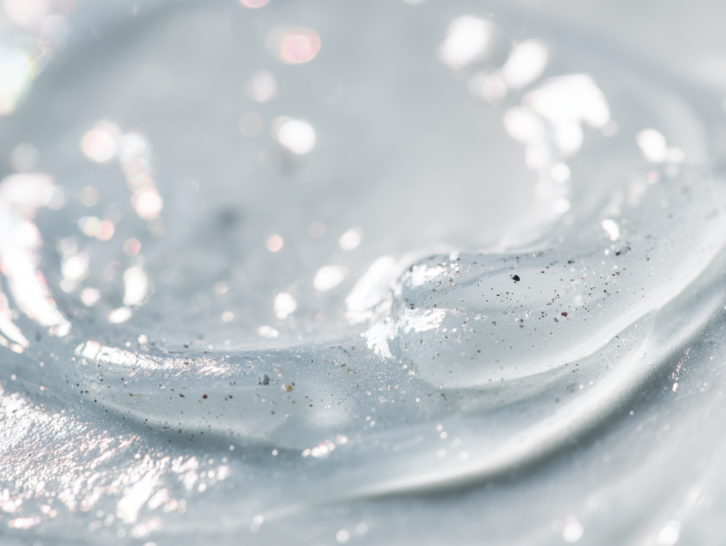 close up of translucent gel cleanser texture on 9161c78b 7ba8 46e8 b1be 7face500e97b 0