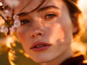 a close up portrait of a woman with glowing dew ae55860b c9d0 4e09 8948 7fae13b67f42 3