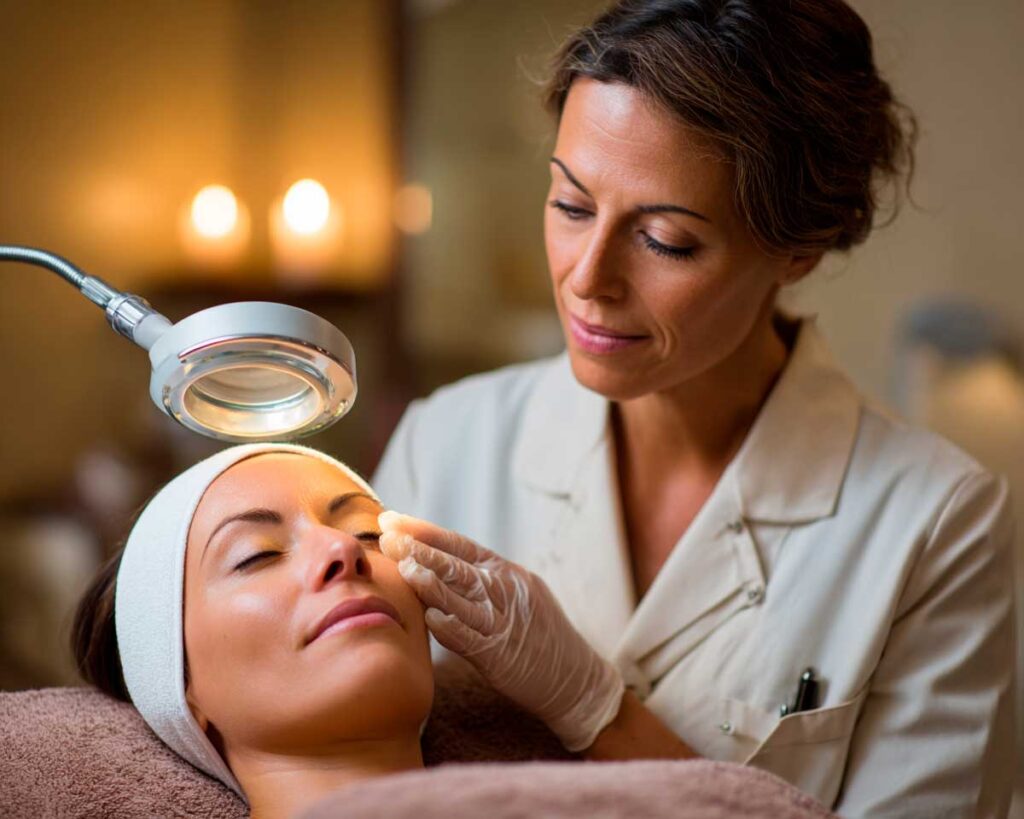 professional esthetician performing a calm skin 5afd4d21 62d4 4f26 a51e 6f7d4ee8968e 2